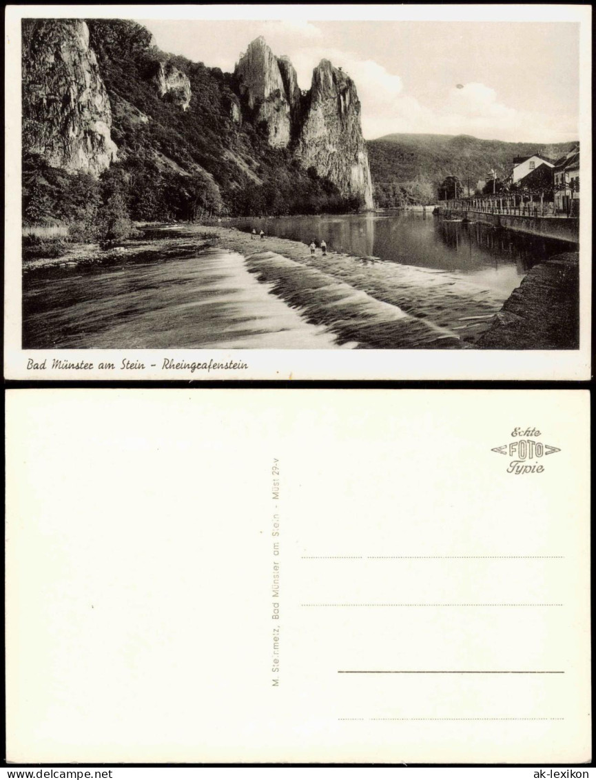 Ansichtskarte Bad Münster am Stein-Ebernburg Flusspartie 1937