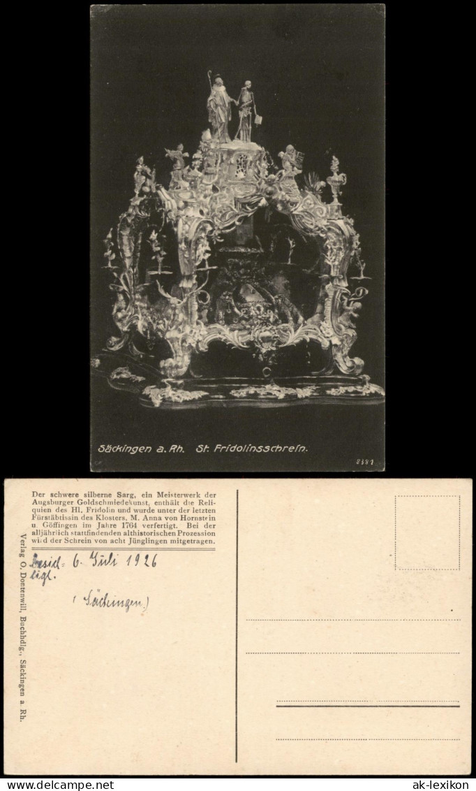 Ansichtskarte Bad Säckingen St. Fridolinsschrein. 1922