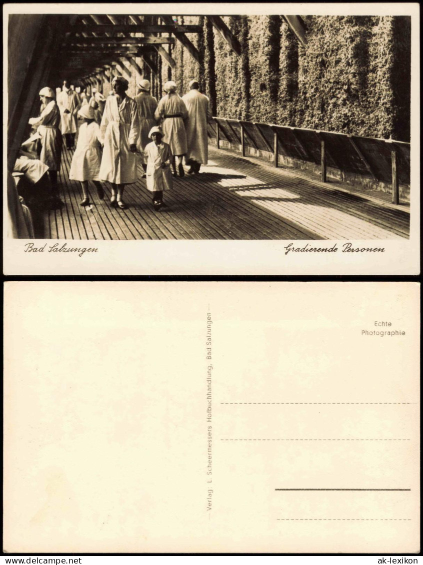 Ansichtskarte Bad Salzungen Gradierende Personen Gradierwerk 1932