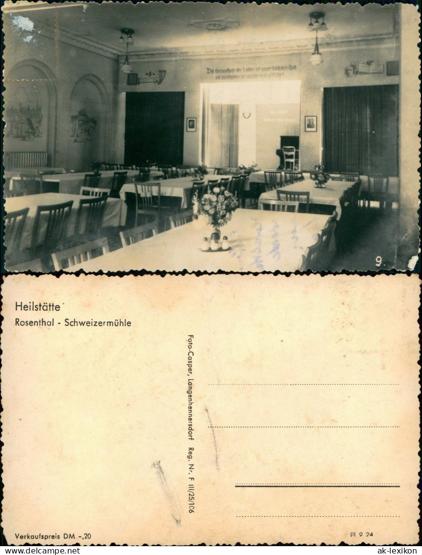 Ansichtskarte Bad Schweizermühle-Rosenthal-Bielatal Heilstätte Saal 1962