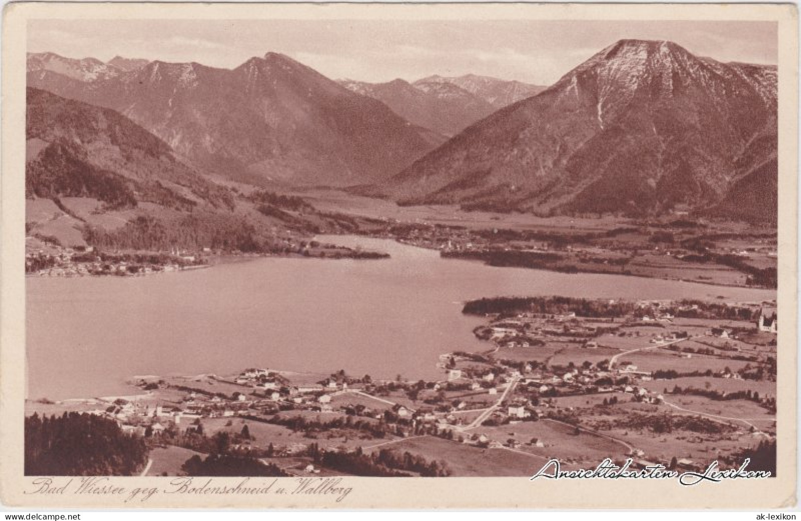 Ansichtskarte Bad Wiessee Bad Wiessee geg. Bodenschneid u. Wallberg 1932