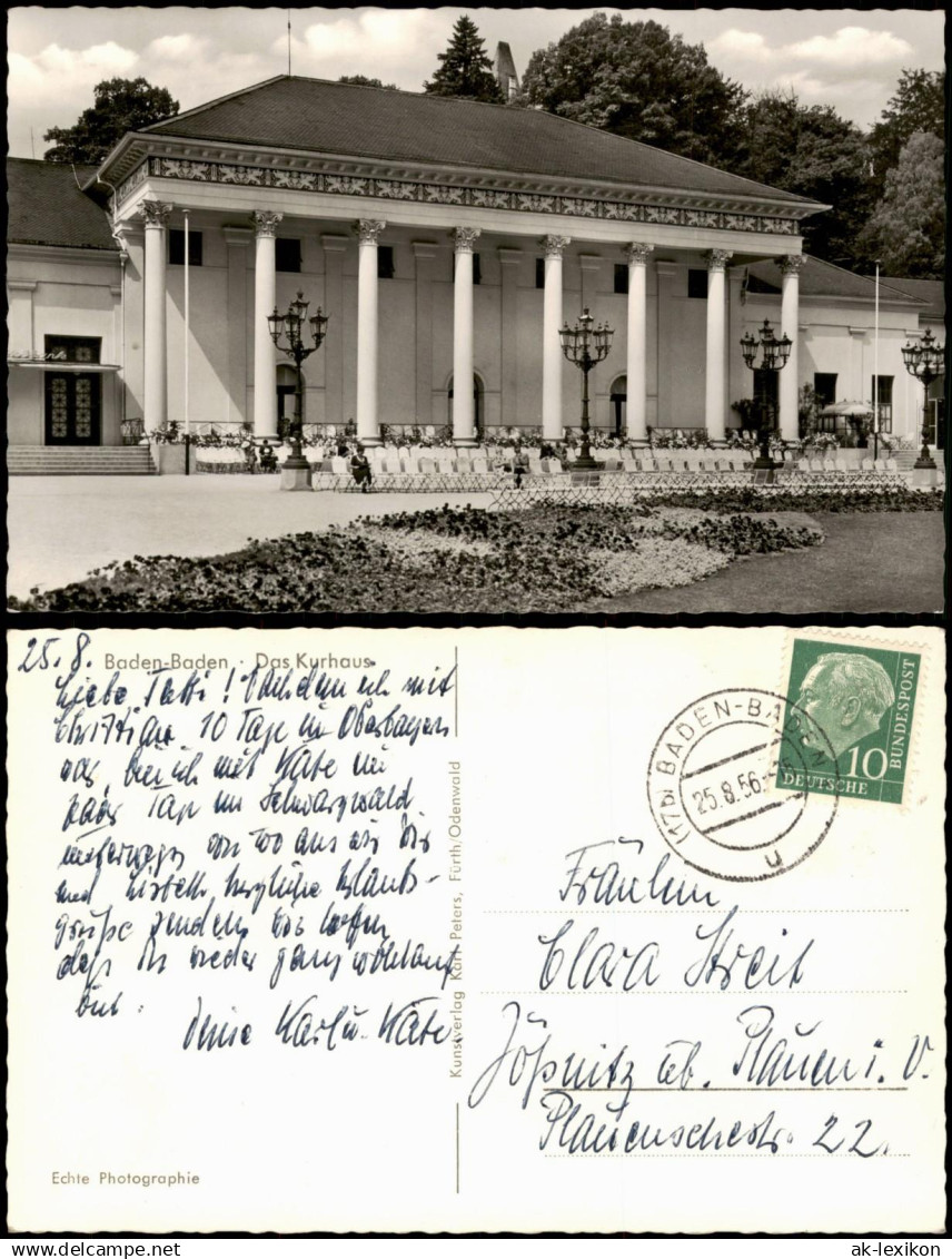 Ansichtskarte Baden-Baden Kurhaus Baden-Baden 1956