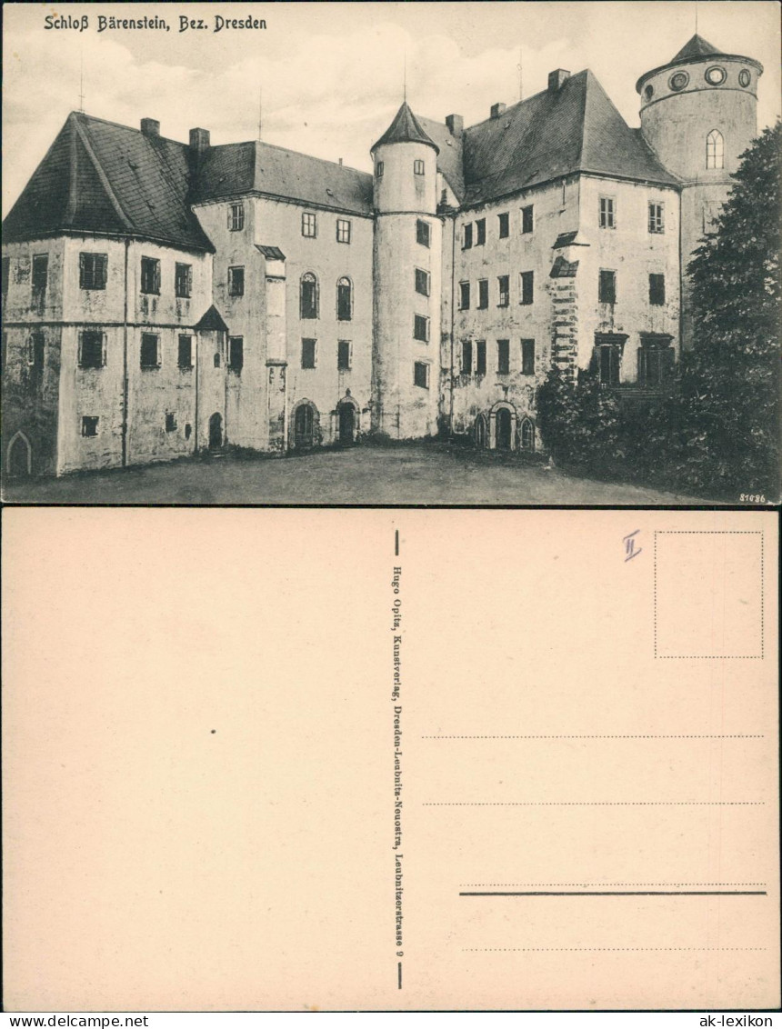 Ansichtskarte Bärenstein-Altenberg (Erzgebirge) Schloss Bärenstein 1912