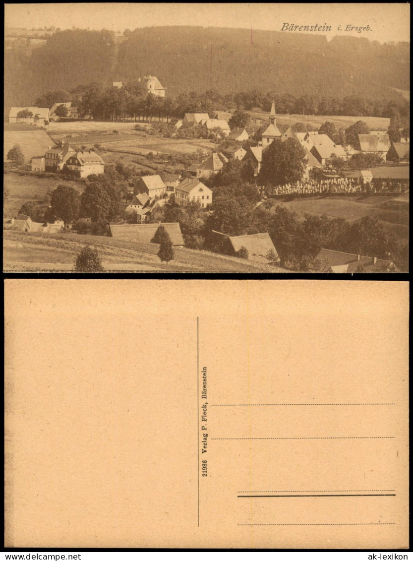 Ansichtskarte Bärenstein (Erzgebirge) Stadt 1922