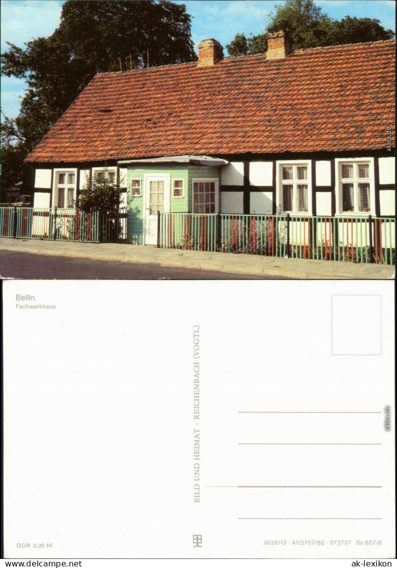 Ansichtskarte Bellin-Ueckermünde Fachwerkhaus 1982