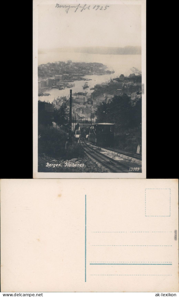 Ansichtskarte Bergen Bergen Floibanen/Straßenbahn 1925