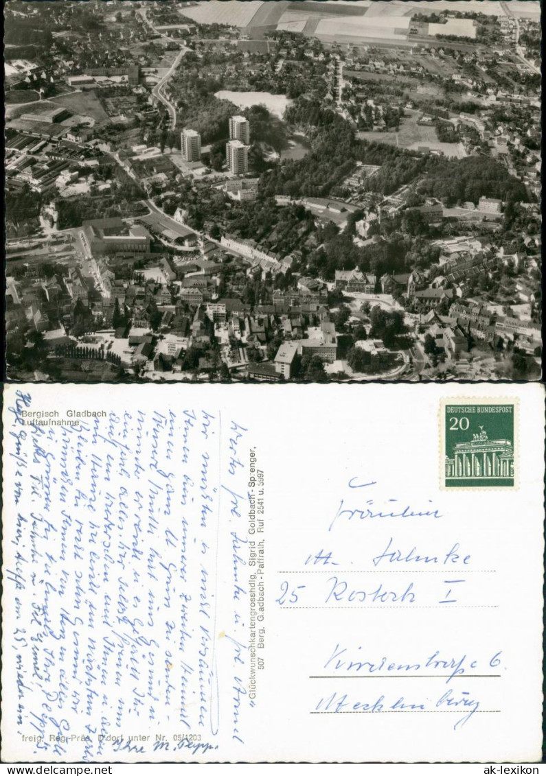 Ansichtskarte Bergisch Gladbach Luftbild Hochhäuser 1966