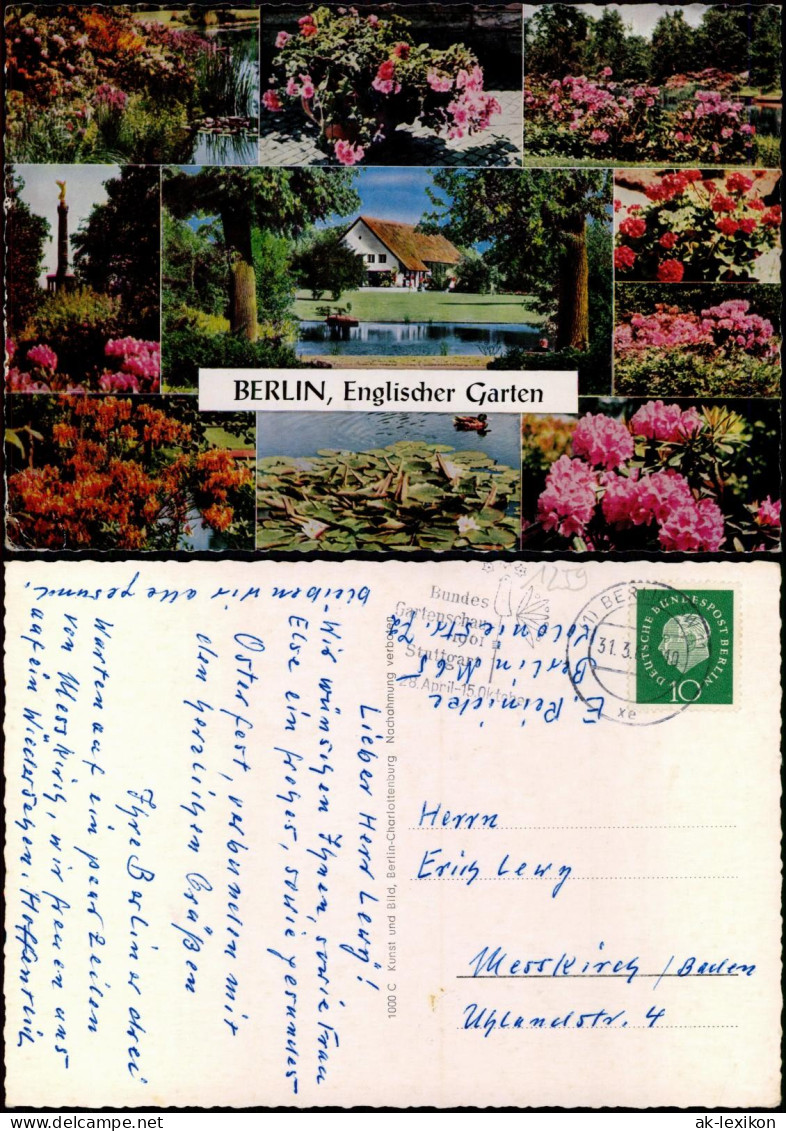 Ansichtskarte Berlin Englischer Garten (Mehrbildkarte) 1961