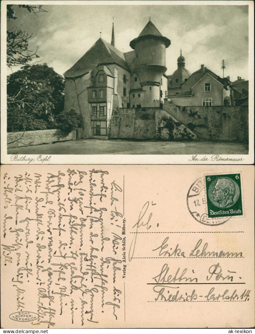 Ansichtskarte Bitburg An der Römermauer 1937