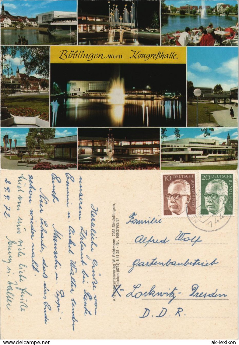 Ansichtskarte Böblingen Mehrbildkarte mit Kongreßhalle 1970