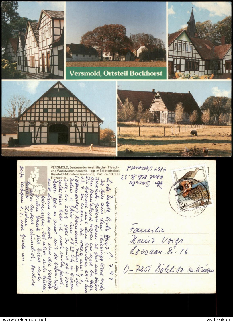 Ansichtskarte Bockhorst Westfalen-Versmold Mehrbildkarte Fachwerkhäuser 1991
