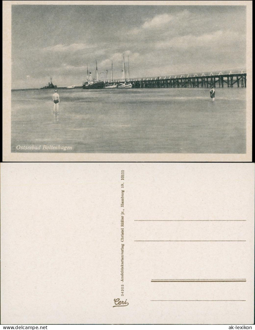 Ansichtskarte Boltenhagen Seebrücke, Dampfer 1935