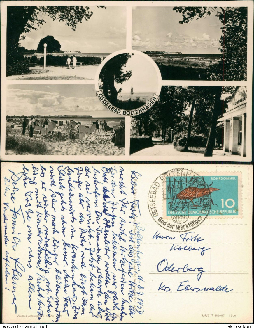 Ansichtskarte Boltenhagen Strand, Kurhaus, Strandkörbe MB 1959
