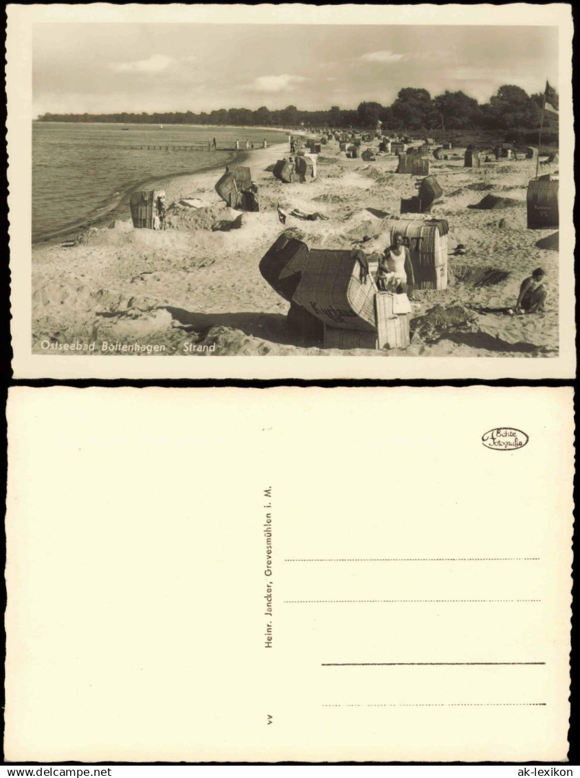 Ansichtskarte Boltenhagen Strand Strandkörbe Fotokarte 1931