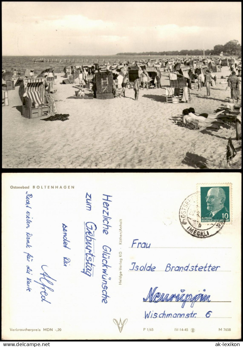 Ansichtskarte Boltenhagen Strandleben - Strandkörbe 1965