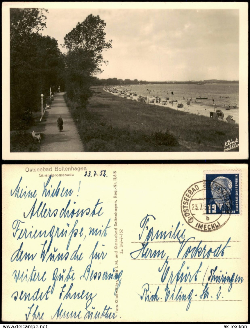 Ansichtskarte Boltenhagen Strandpromenade 1952