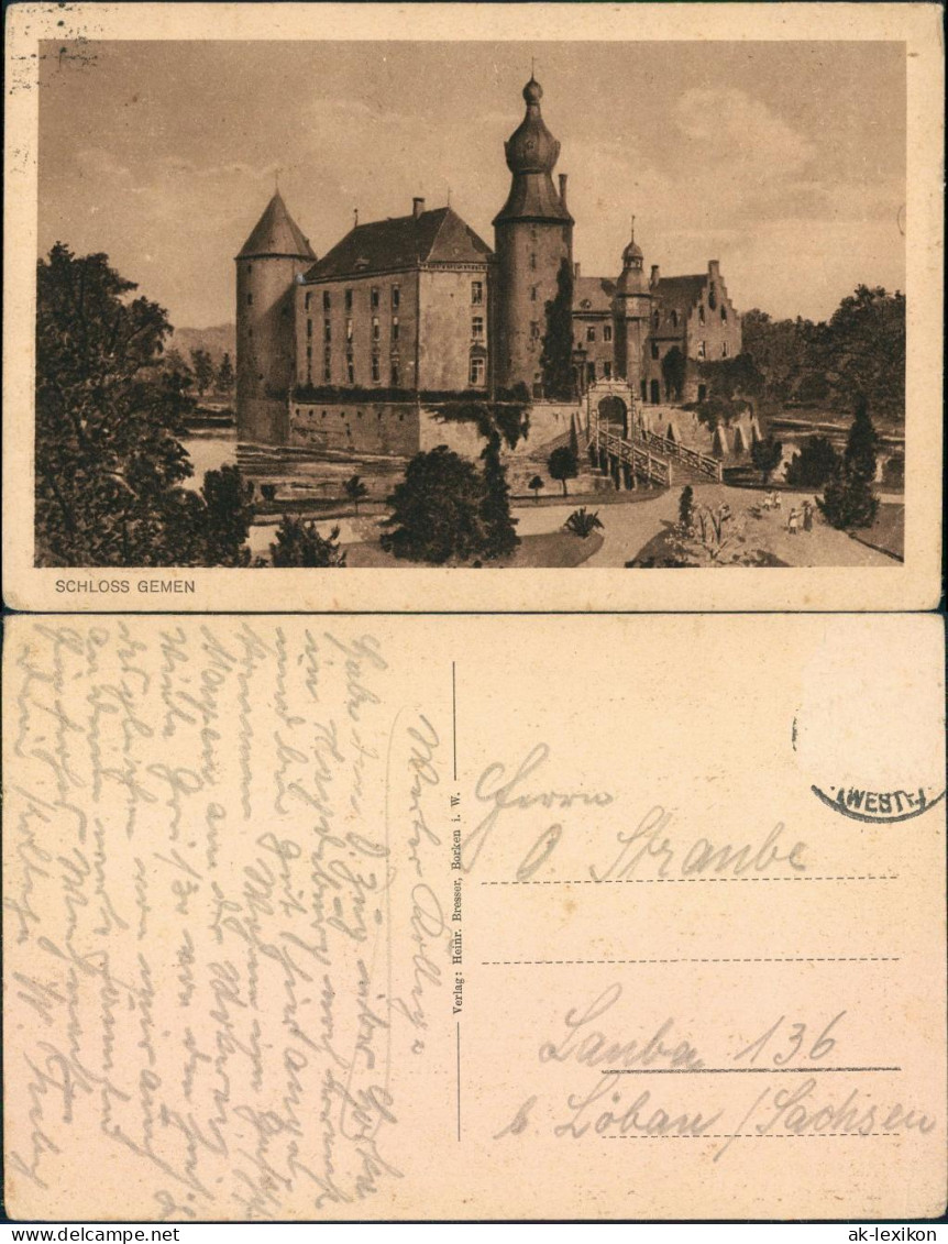 Ansichtskarte Borken (Westfalen) Schloß Gemen 1928