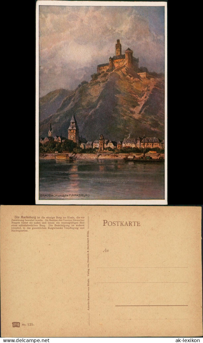 Ansichtskarte Braubach Braubach und die Marksburg 1913