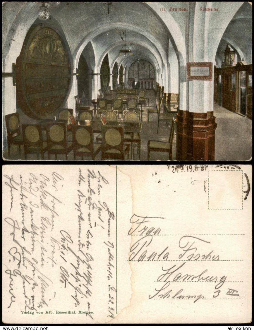 Ansichtskarte Bremen Ratskeller Bremen 1919