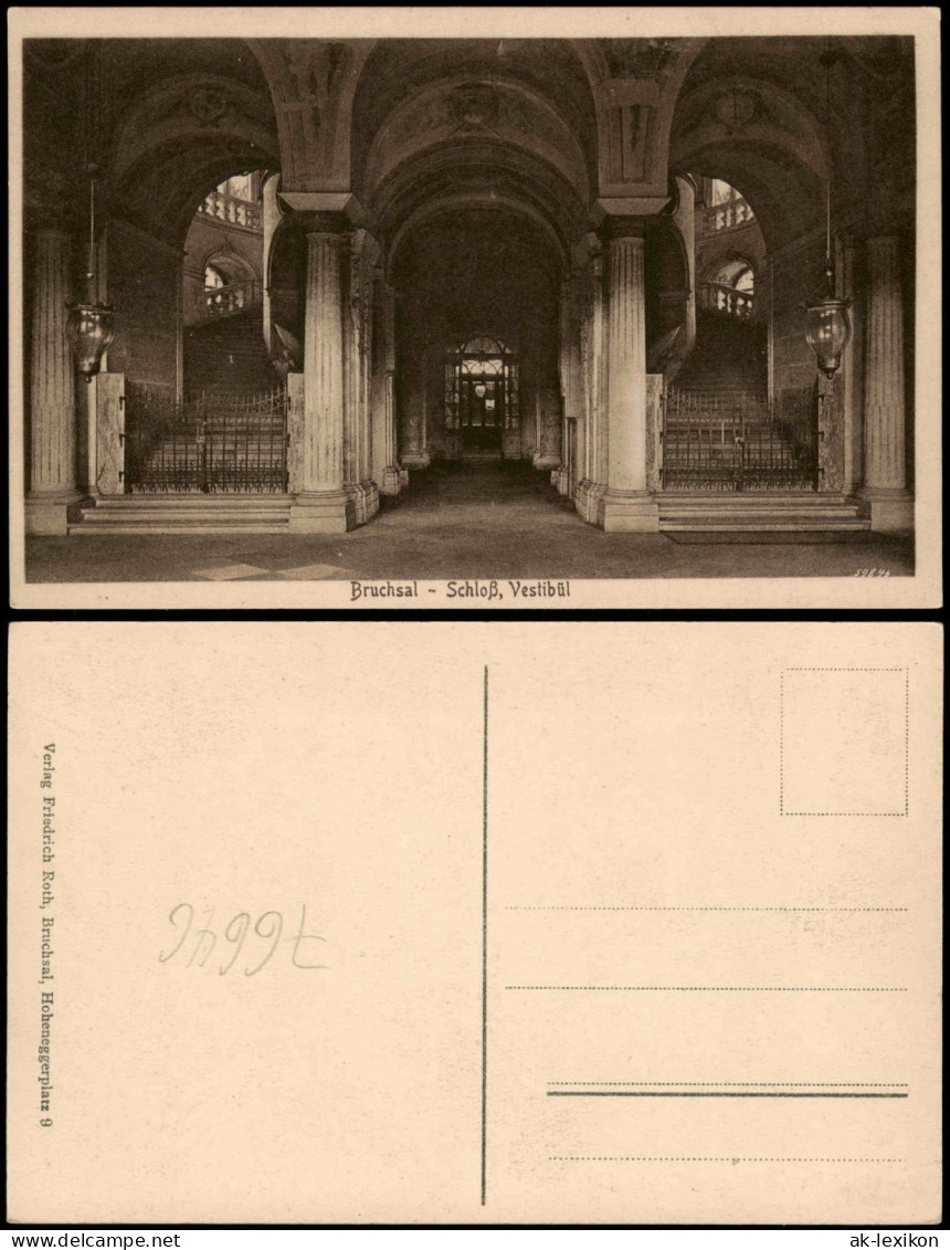 Ansichtskarte Bruchsal Schloß, Vestibul 1914
