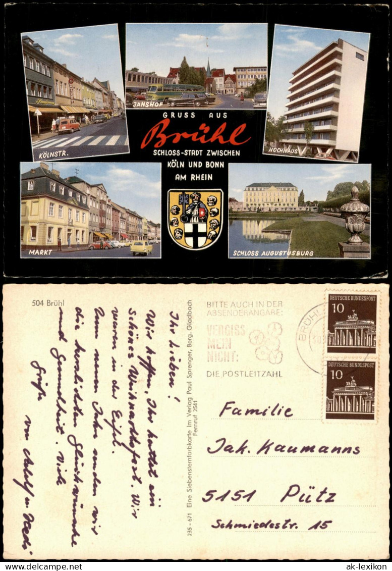 Ansichtskarte Brühl Kölnerstraße Janshof Hochhhaus 1969