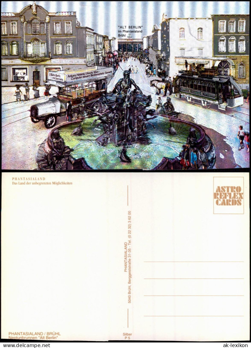 Ansichtskarte Brühl Phantasialand "ALT BERLIN" 1980 Silber-Effekt