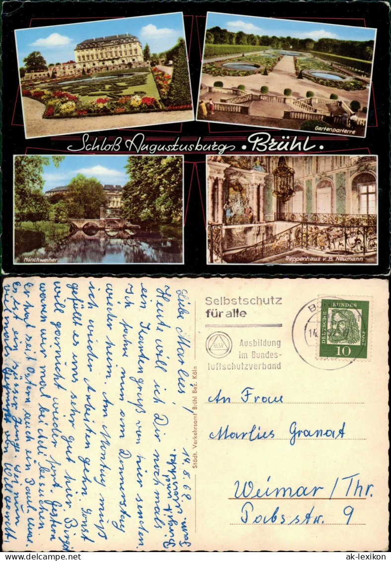 Ansichtskarte Brühl Schloss Augustusburg (Mehrbildkarte) 1962