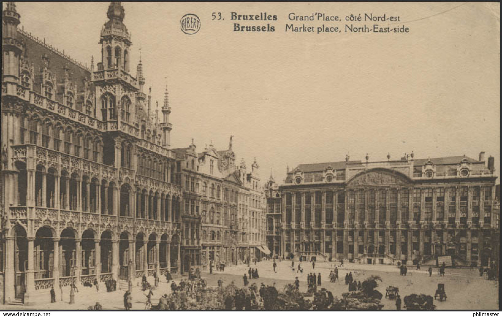 Ansichtskarte Brüssel/Belgien: Marktplatz Nordost-Seite, Brüssel 28.4.28