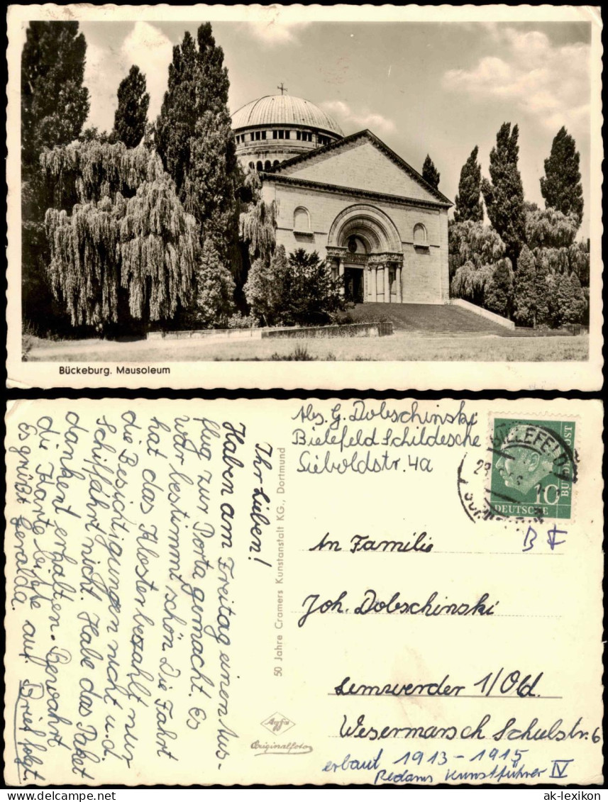 Ansichtskarte Bückeburg Mausoleum (Gebäude-Ansicht) 1956