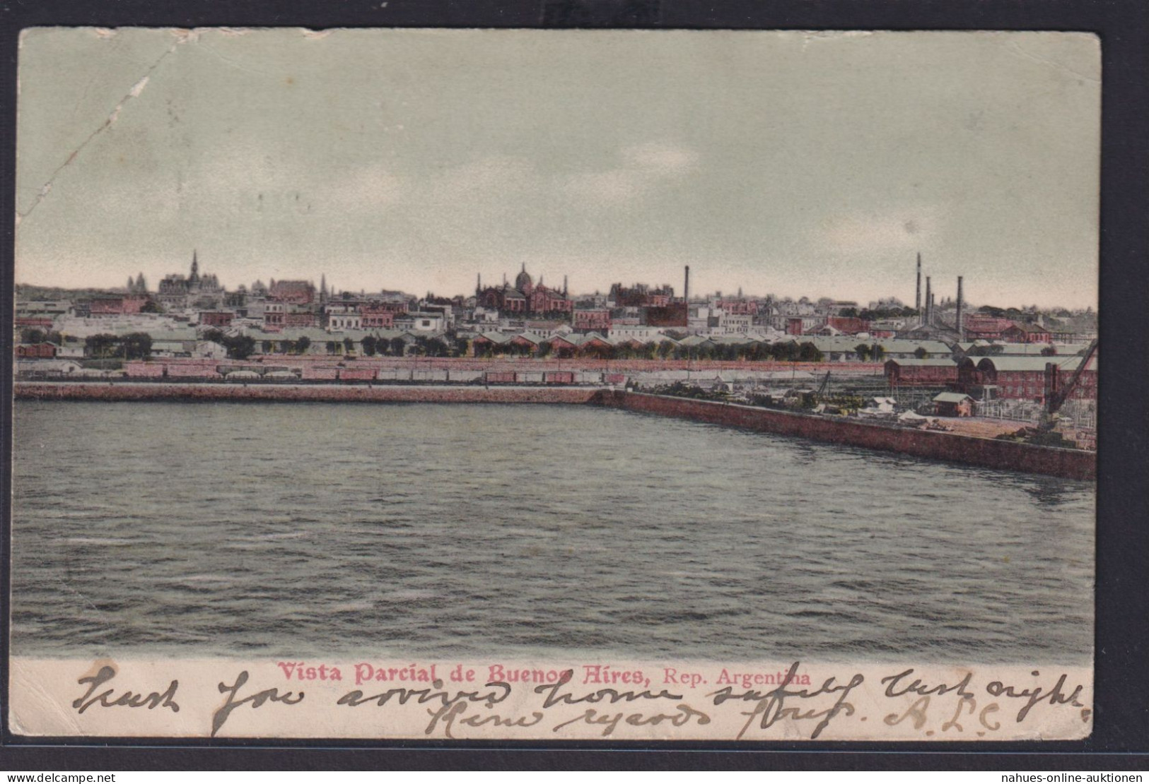 Ansichtskarte Buenos Aires Meer Hafen Industrie Argentinien 07.1905