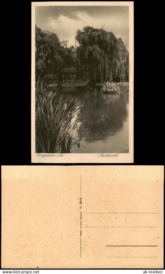 Ansichtskarte Burgstädt Stadtpark Brücke 1928