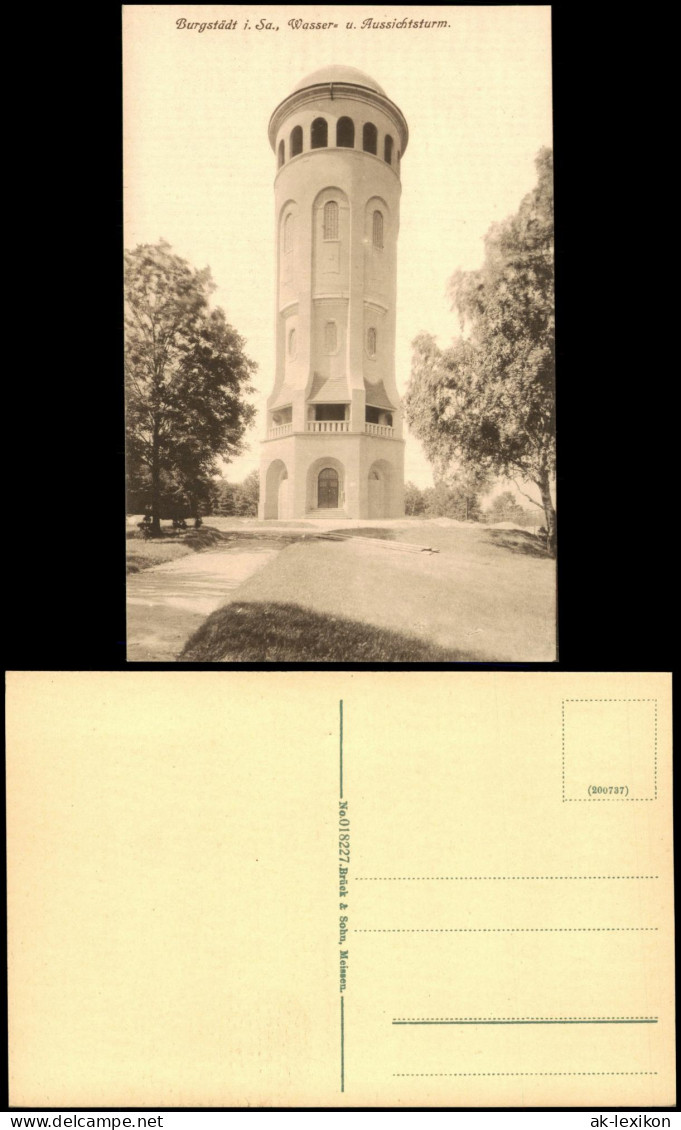 Ansichtskarte Burgstädt Wasser- und Aussichtsturm 1914