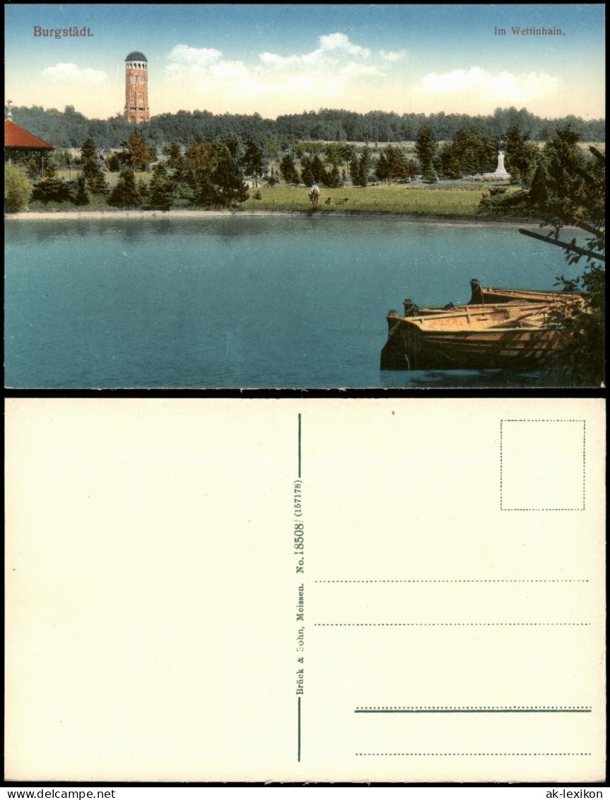 Ansichtskarte Burgstädt Wettin-Hain Wasserturm 1914