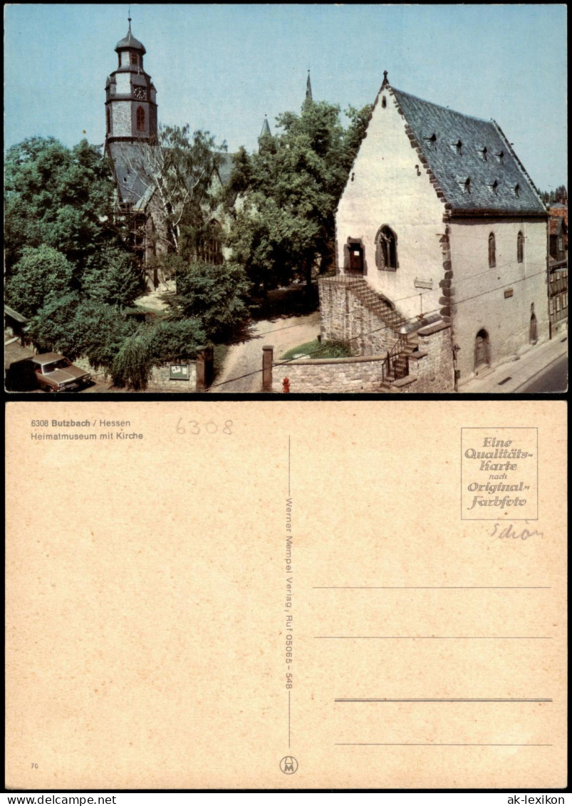 Ansichtskarte Butzbach Heimatmuseum mit Kirche 1965