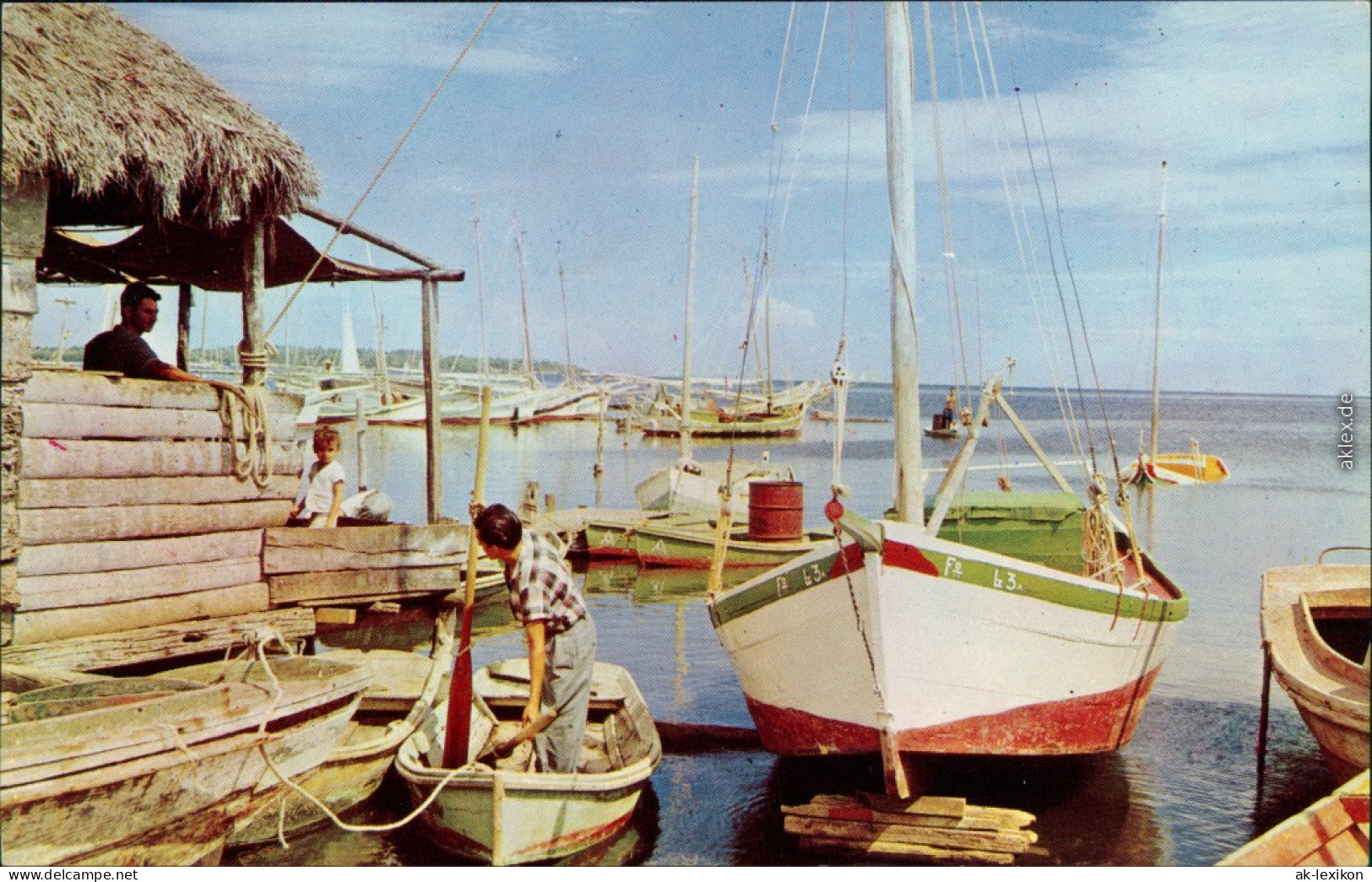 Ansichtskarte Caibarién Fischerboote Cuba Kuba 1969