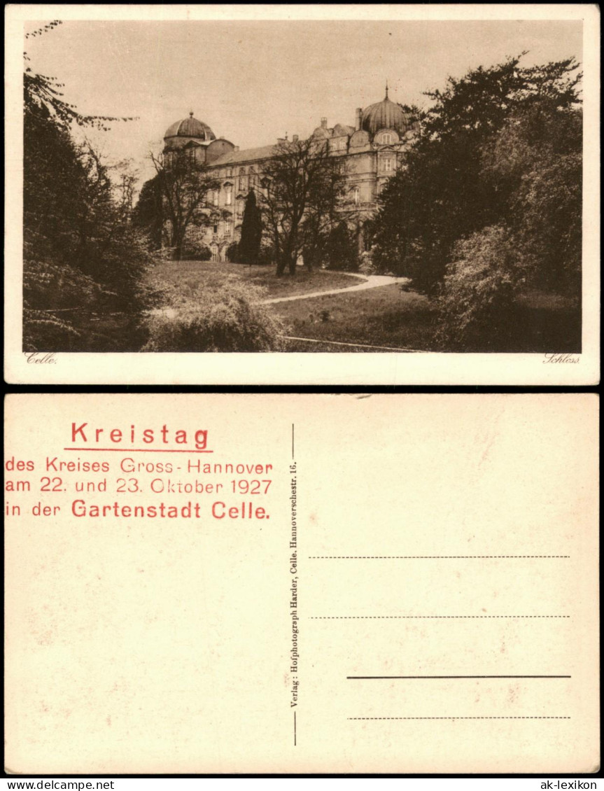 Ansichtskarte Celle Schloss Celle mit Park 1927