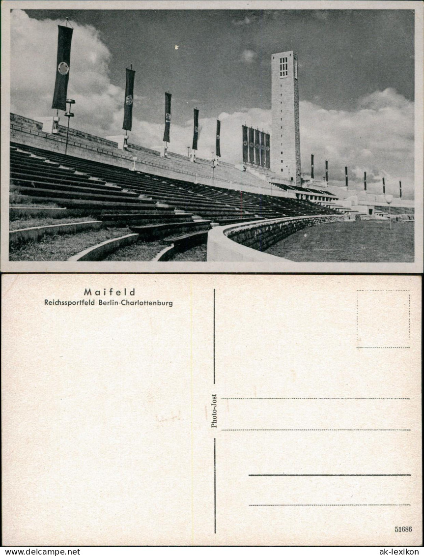 Ansichtskarte Charlottenburg-Berlin Maifeld Reichssportfeld Stadion 1936
