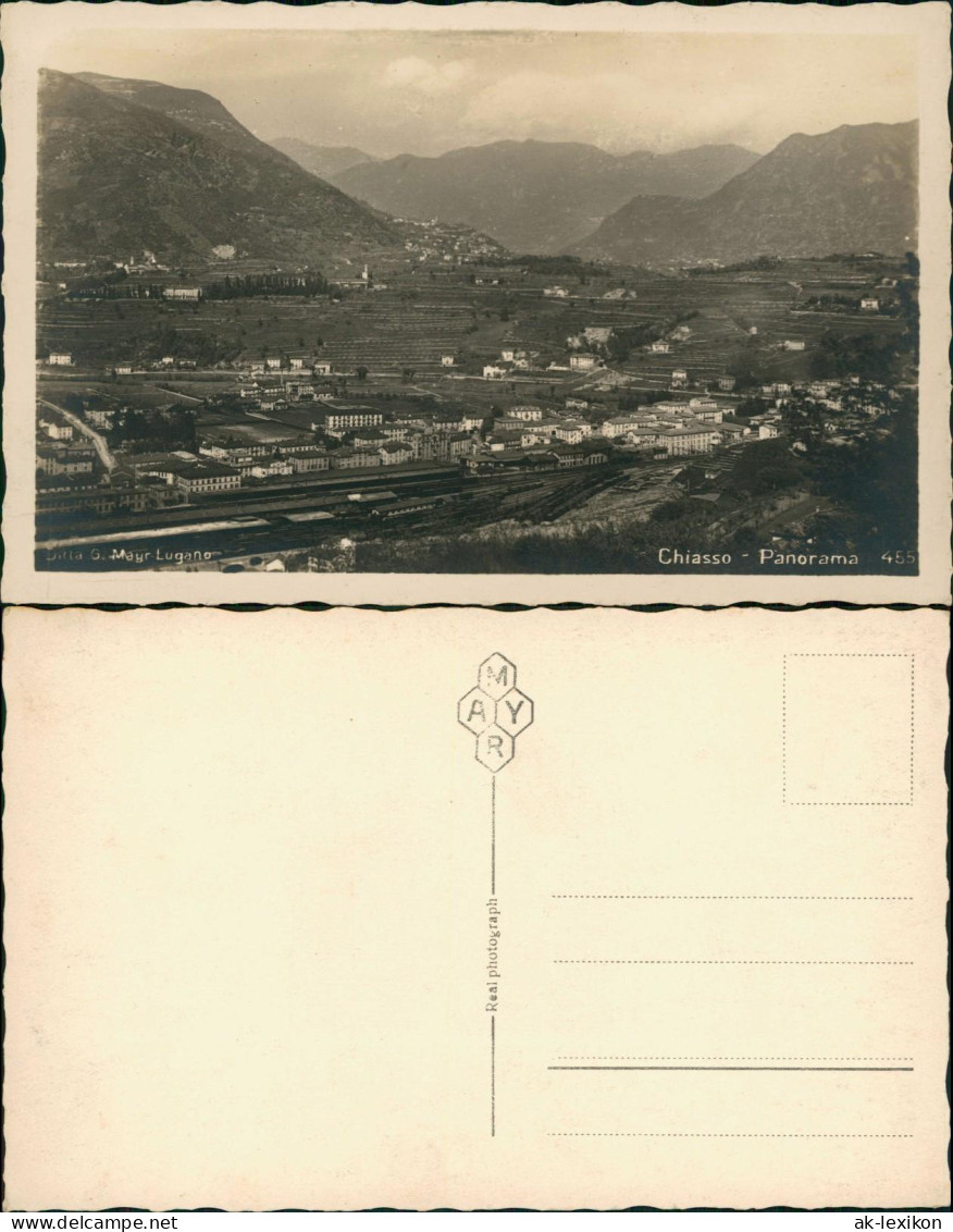 Ansichtskarte Chiasso Stadtpartie Bahnhof Fotokarte Tessin 1929