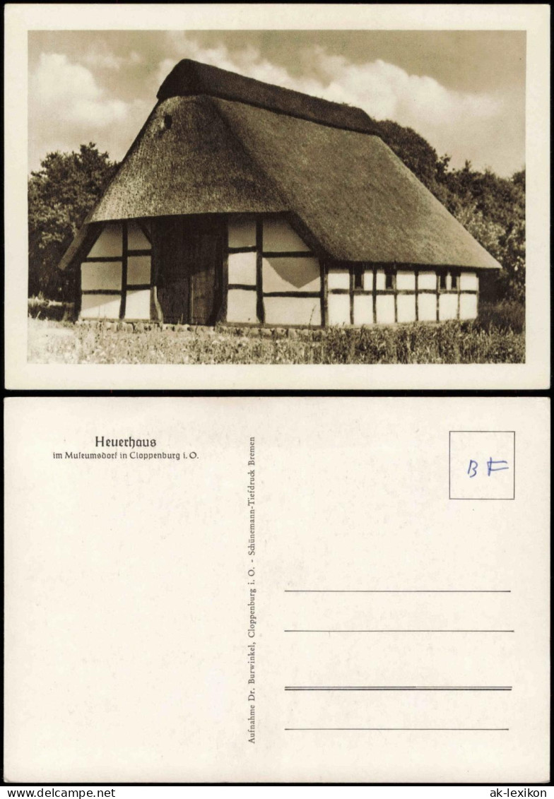Ansichtskarte Cloppenburg Heuerhaus im Museumsdorf in Cloppenburg i. O. 1950