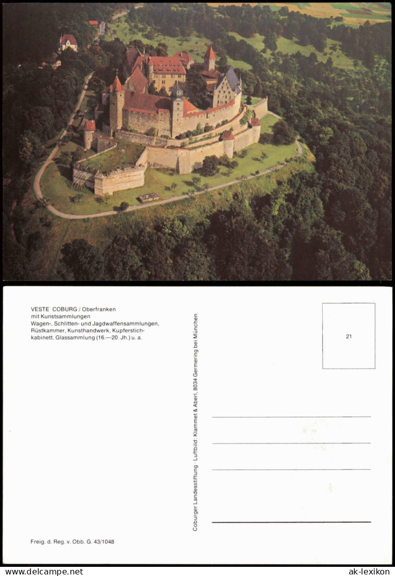 Ansichtskarte Coburg Luftbild VESTE COBURG Oberfranken 1980