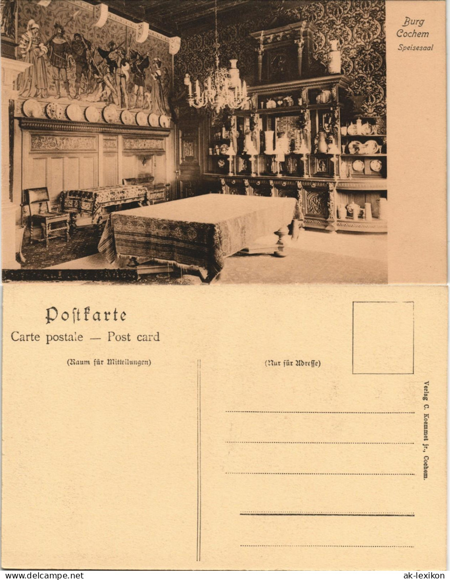 Ansichtskarte Cochem Kochem Reichsburg Cochem - Speisesaal 1912