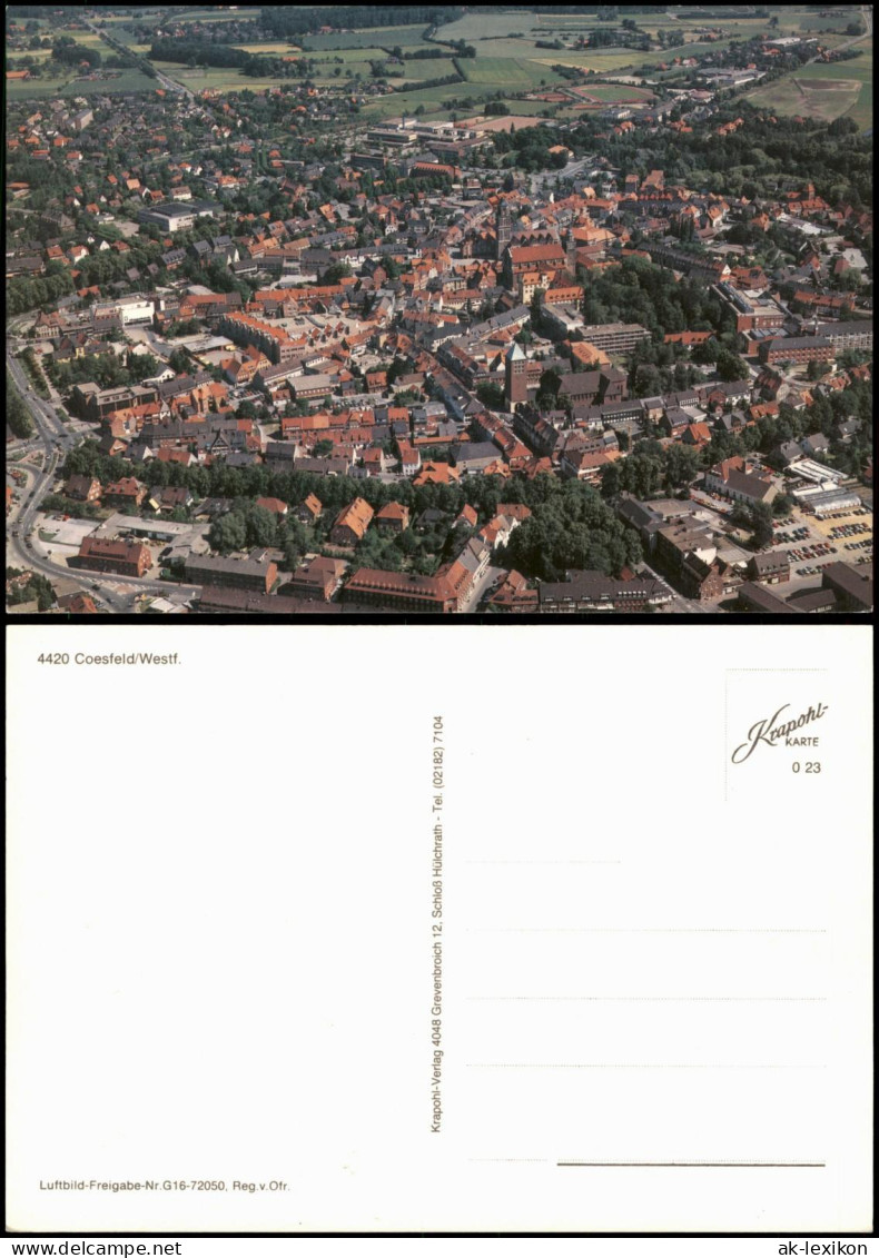 Ansichtskarte Coesfeld Luftbild Luftaufnahme Totale v. Flugzeug aus 1980