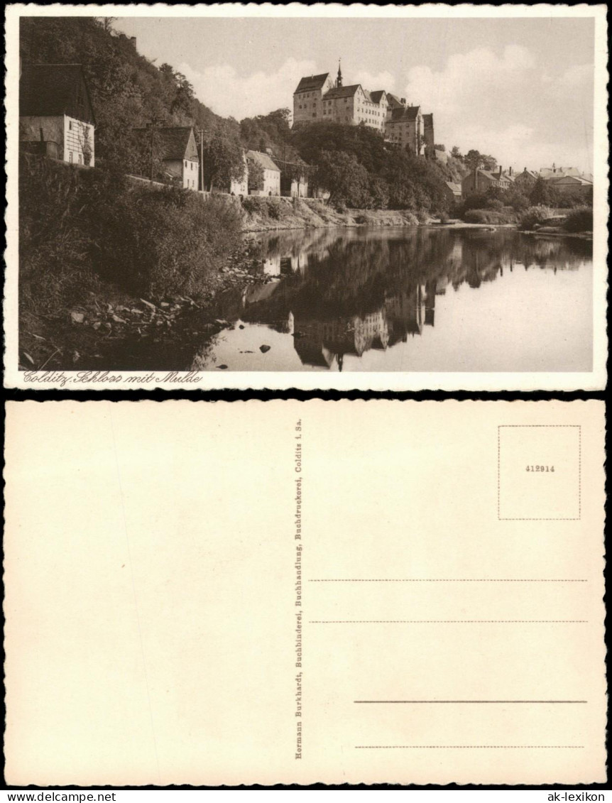 Ansichtskarte Colditz Schloss mit Mulde Partie 1930