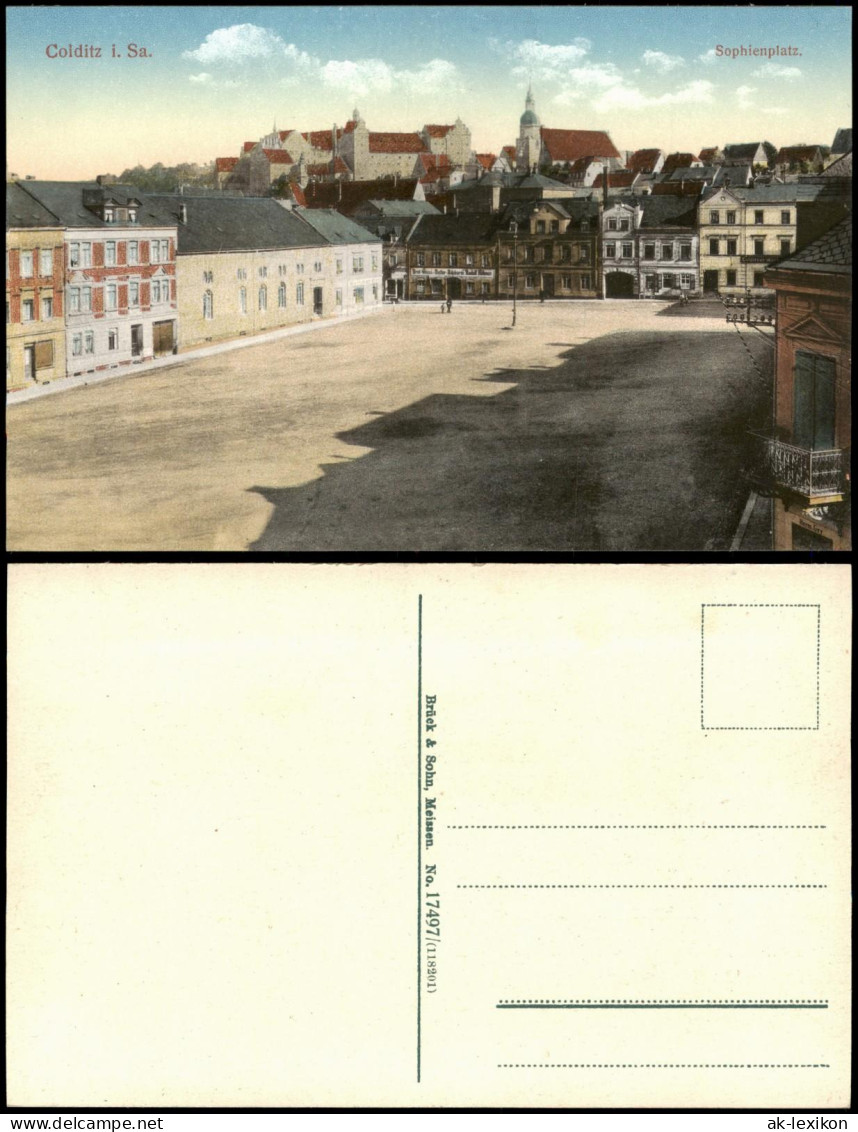 Ansichtskarte Colditz Sophienplatz - Stadt 1914