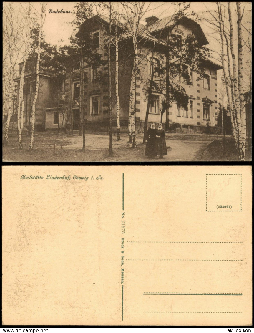 Ansichtskarte Coswig (Sachsen) Heilstätte Lindenhof Badehaus 1920