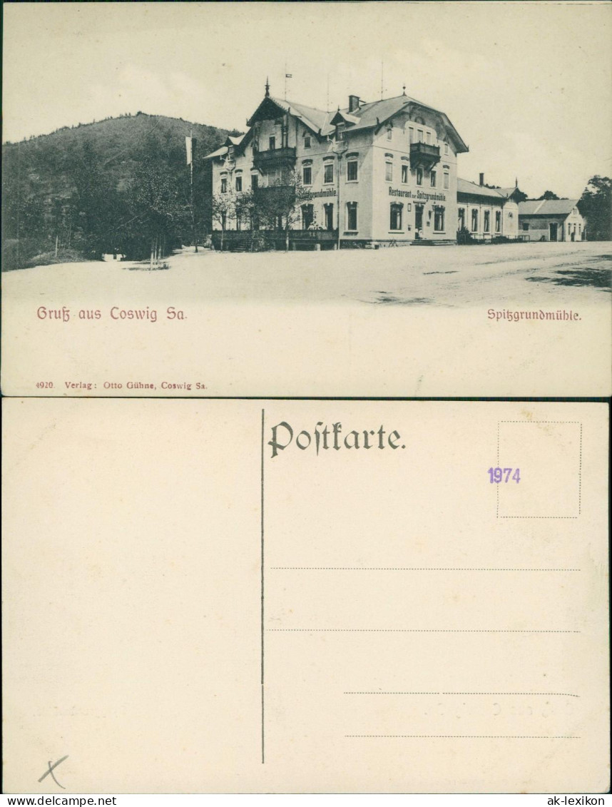 Ansichtskarte Coswig (Sachsen) Spitzgrundmühle. 1911