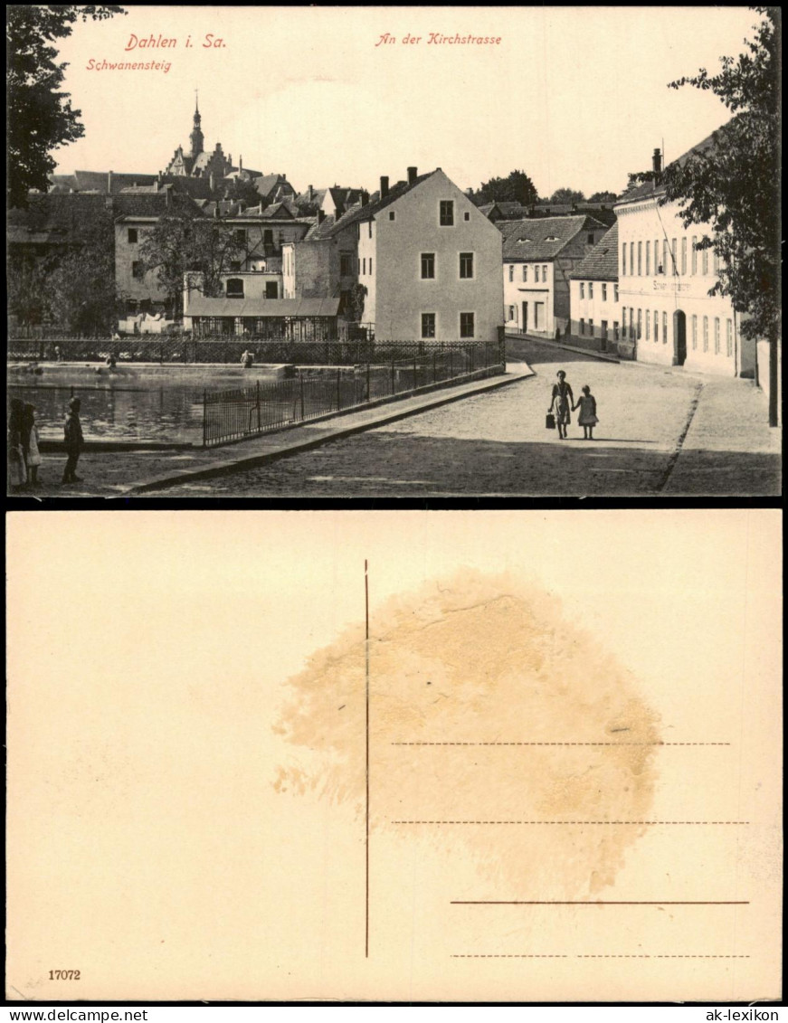 Ansichtskarte Dahlen An der Kirchstrasse Schwanensteig 1913