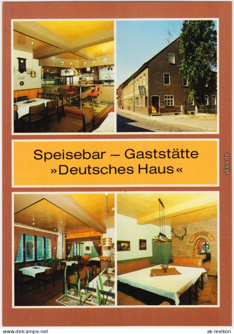 Ansichtskarte Dahme (Mark) Speisebar - Gaststätte "Deutsches Haus" 1988