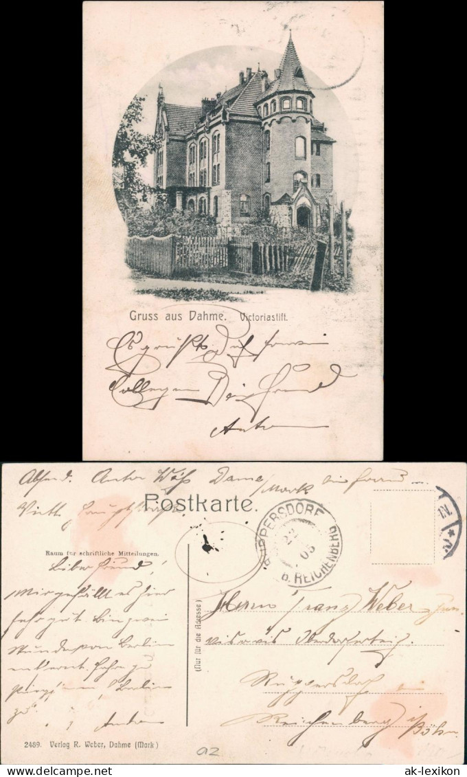 Ansichtskarte Dahme (Mark) Viktoriastift 1905