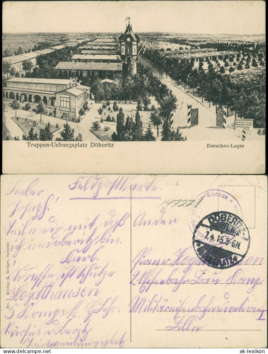 Ansichtskarte Dallgow-Döberitz Baracken-Lager, Truppenübungsplatz g1915